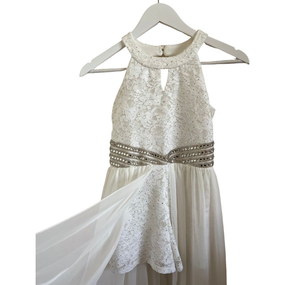 Speechless kids Girls Dress Juniors Women Short Sz 12 embroidery silk White Prom